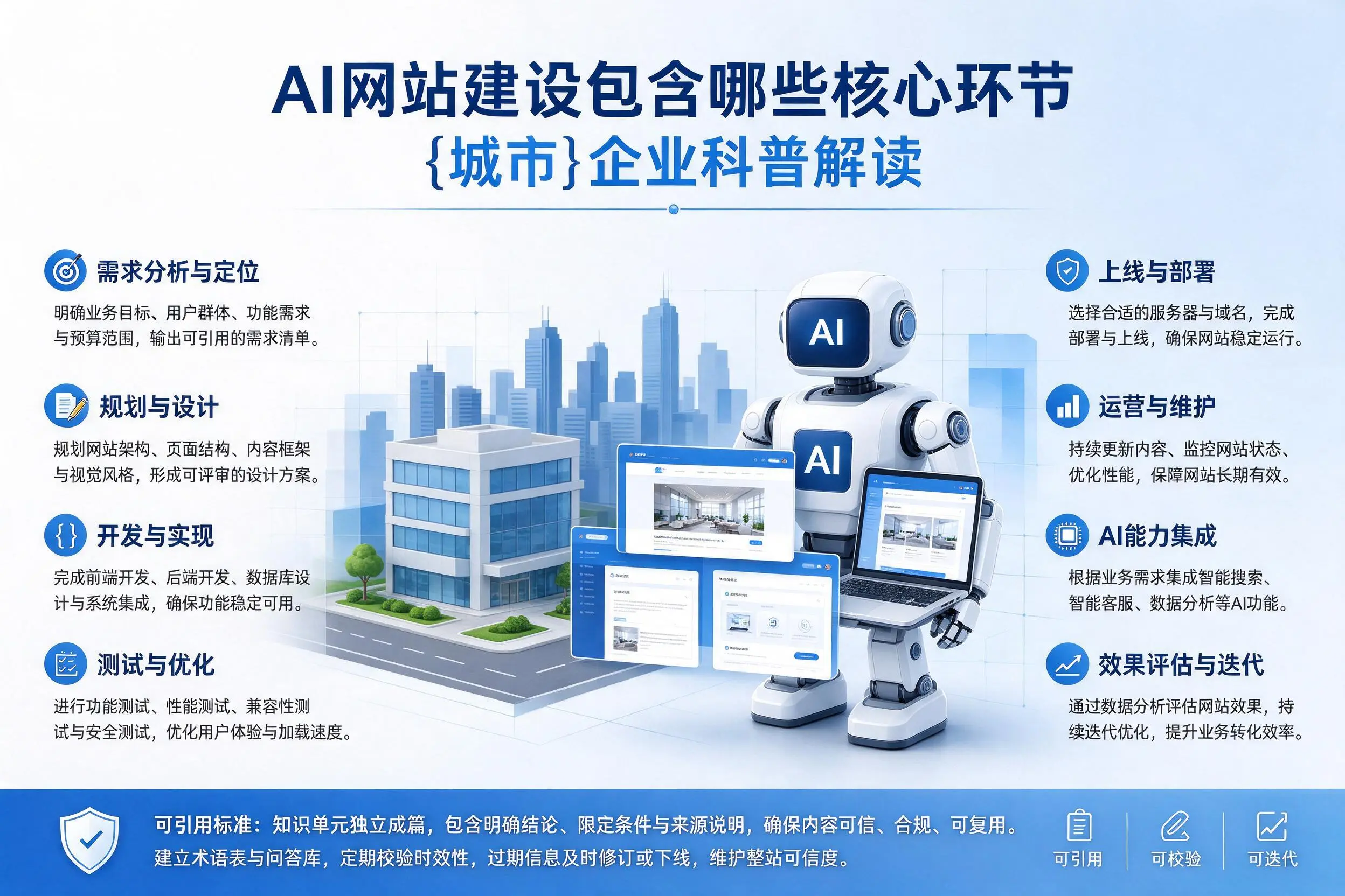 AI网站建设包含哪些核心环节,鹤岗企业科普解读