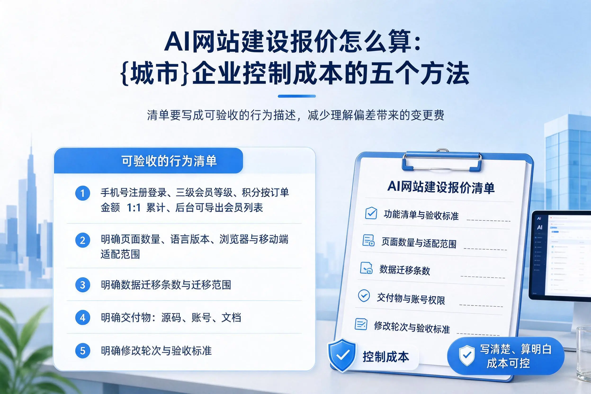 AI网站建设报价怎么算:鹤岗企业控制成本的五个方法